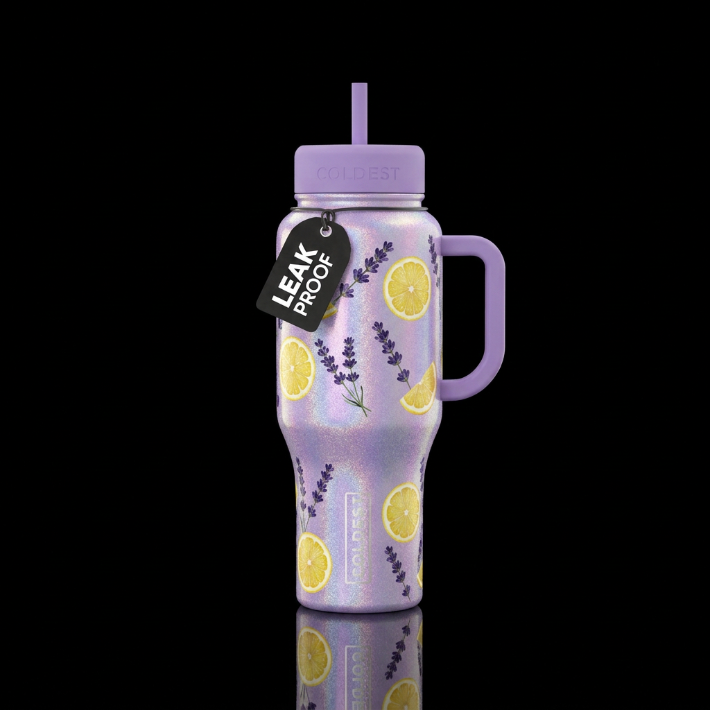 Lavender Lemon water bottle design