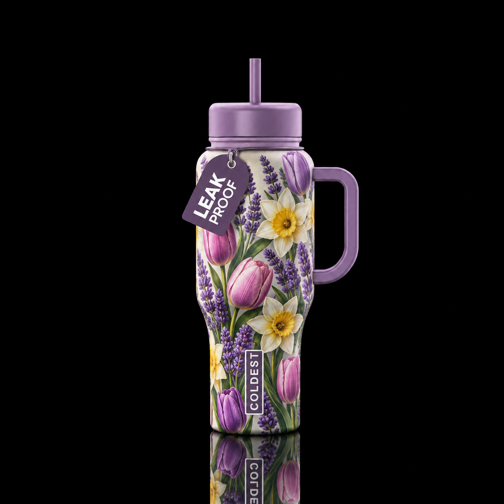 Peaceful Posies water bottle design