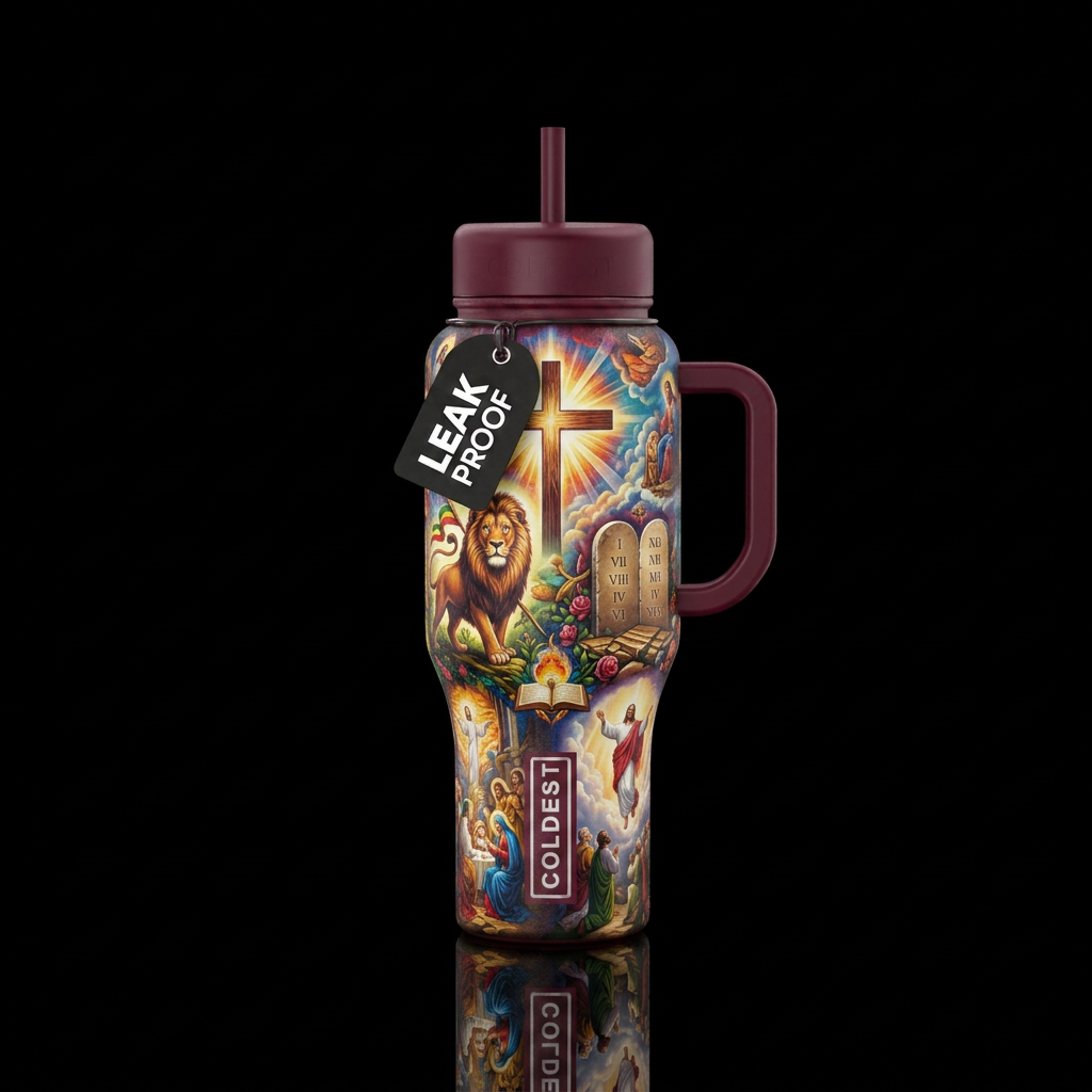 Christian images water bottle design