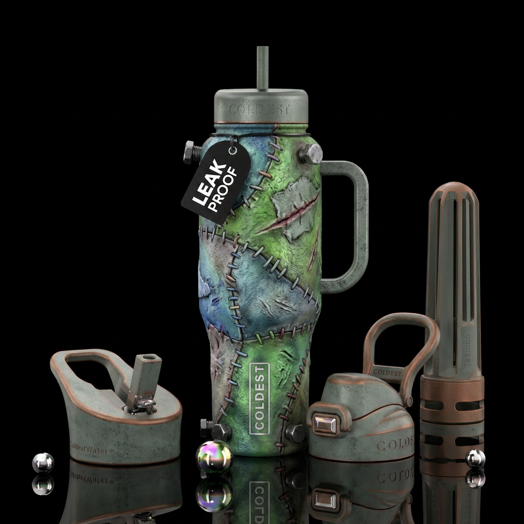 Frankenstein water bottle design
