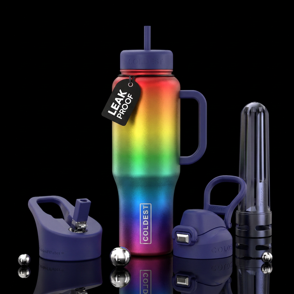 Rainbow water bottle design