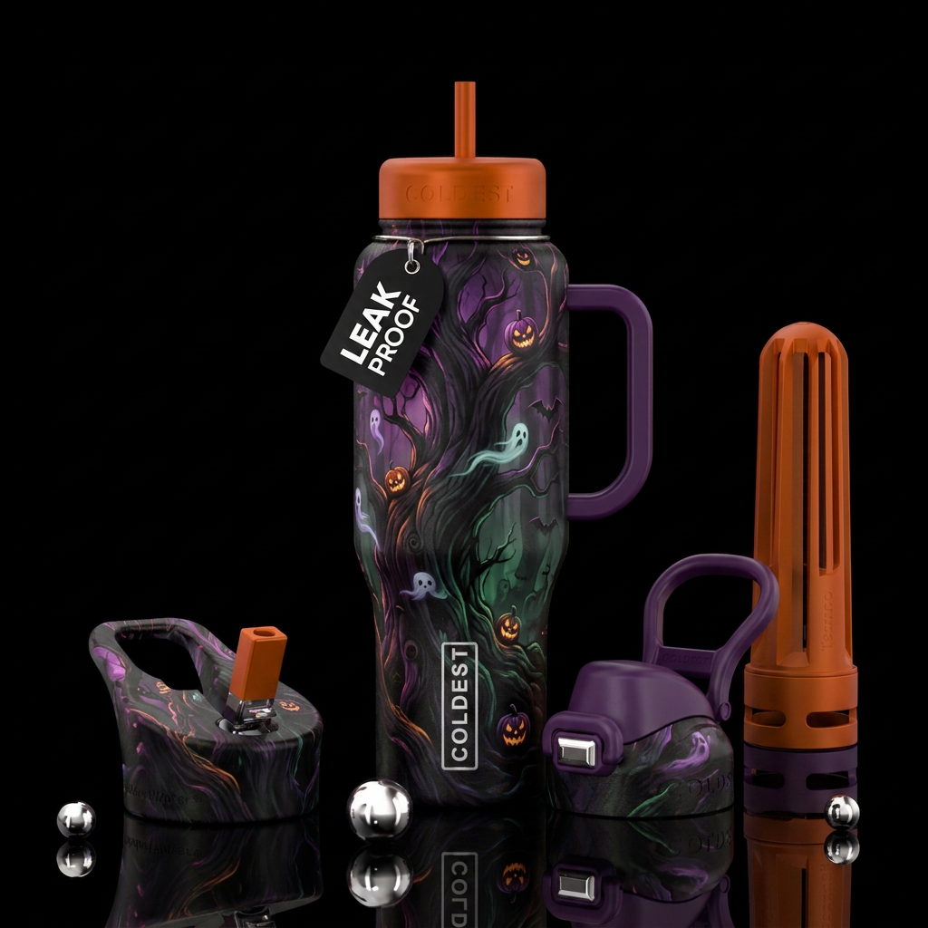 Spooky water bottle design