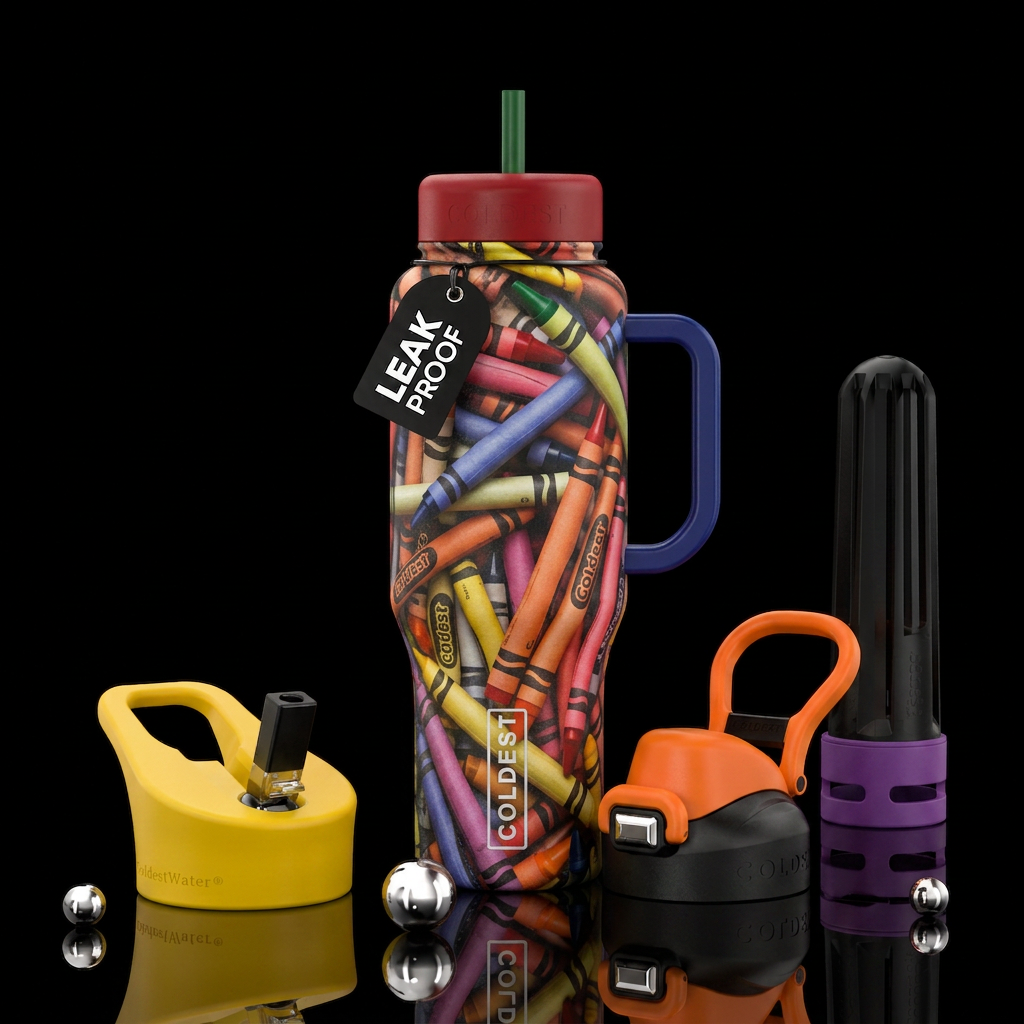 Crayons water bottle design