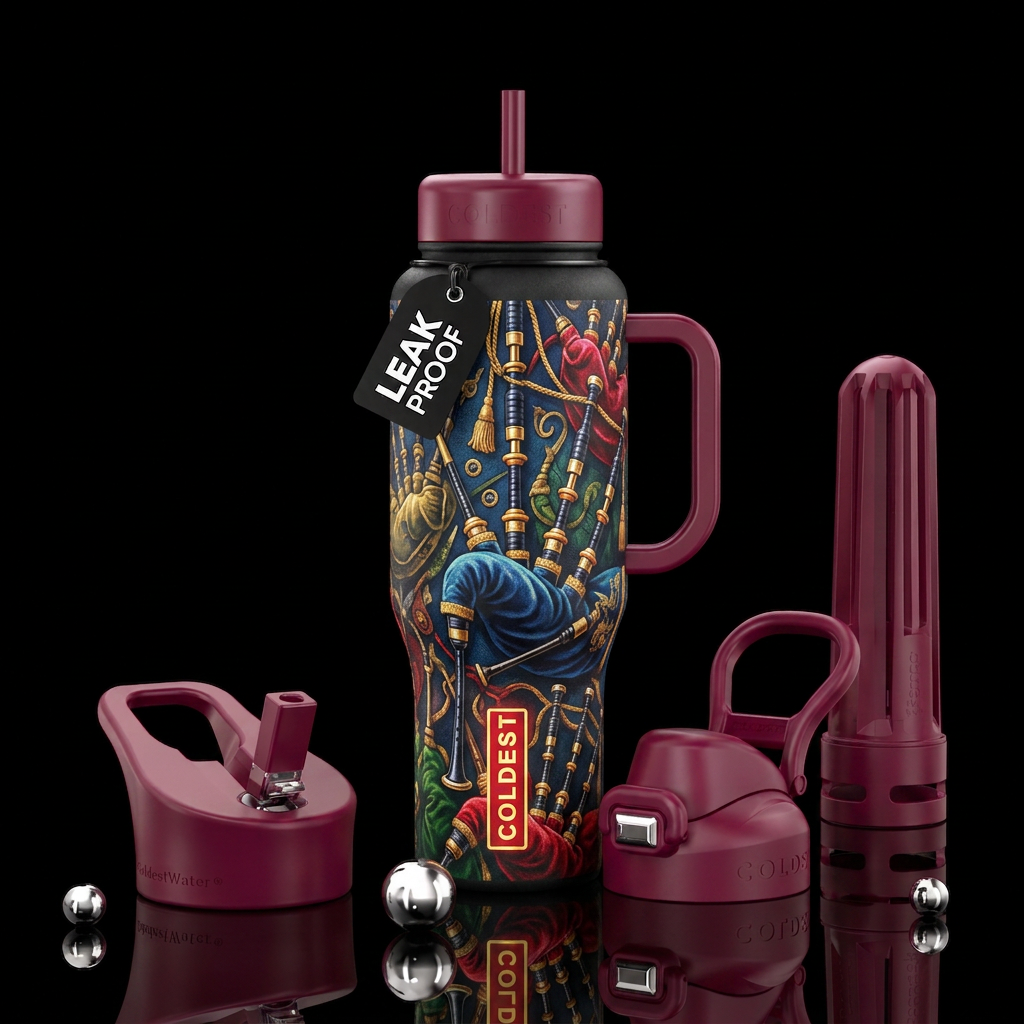 Bagpipes water bottle design