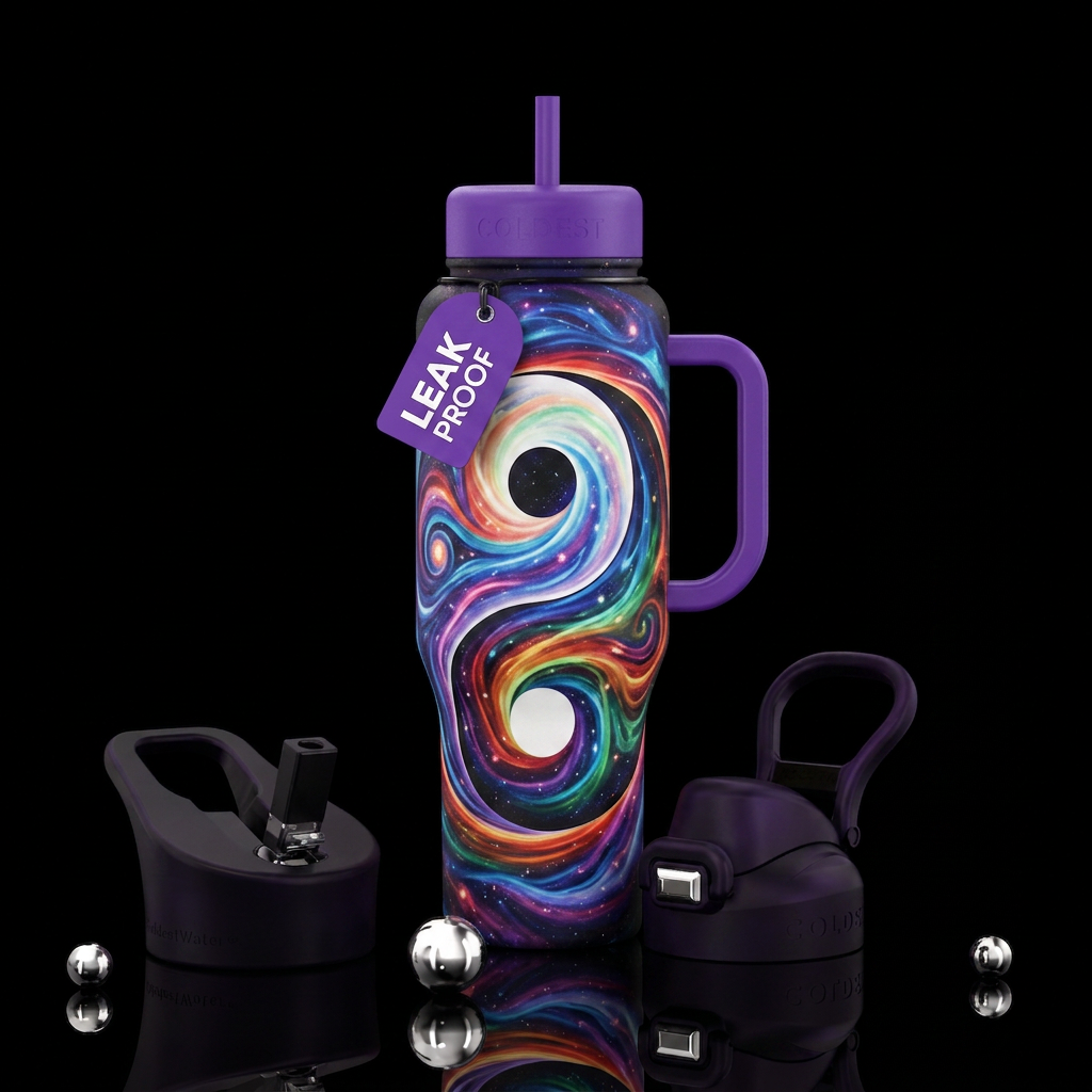 Yin and yang water bottle design
