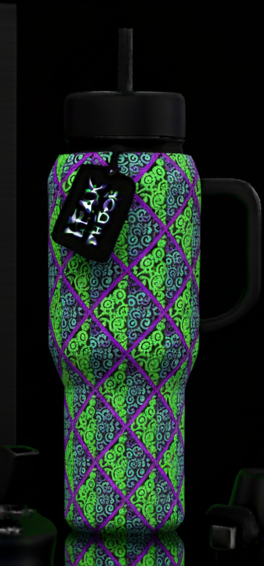 Crazy D Swirls water bottle design