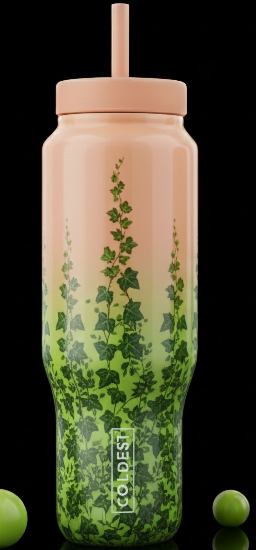 Peachy Ivy Climb water bottle design