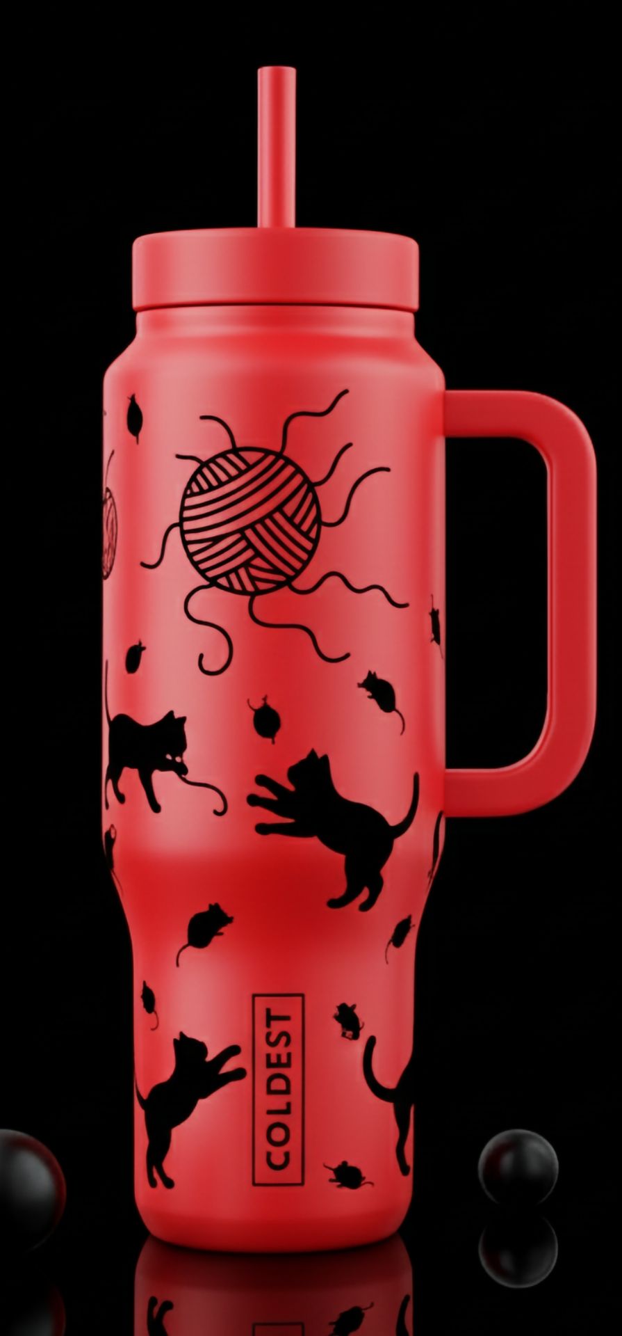 Cat at Play water bottle design