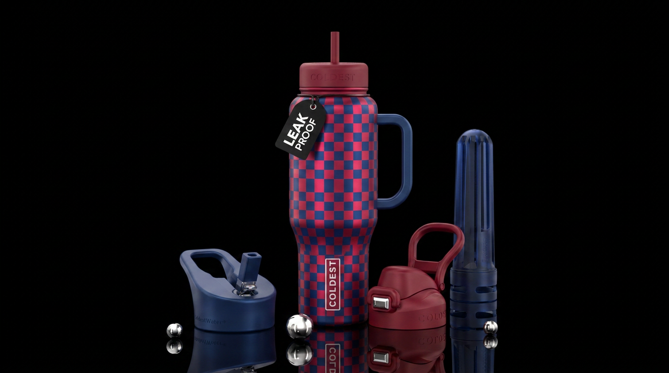 Ruby and Sapphire checkers water bottle design