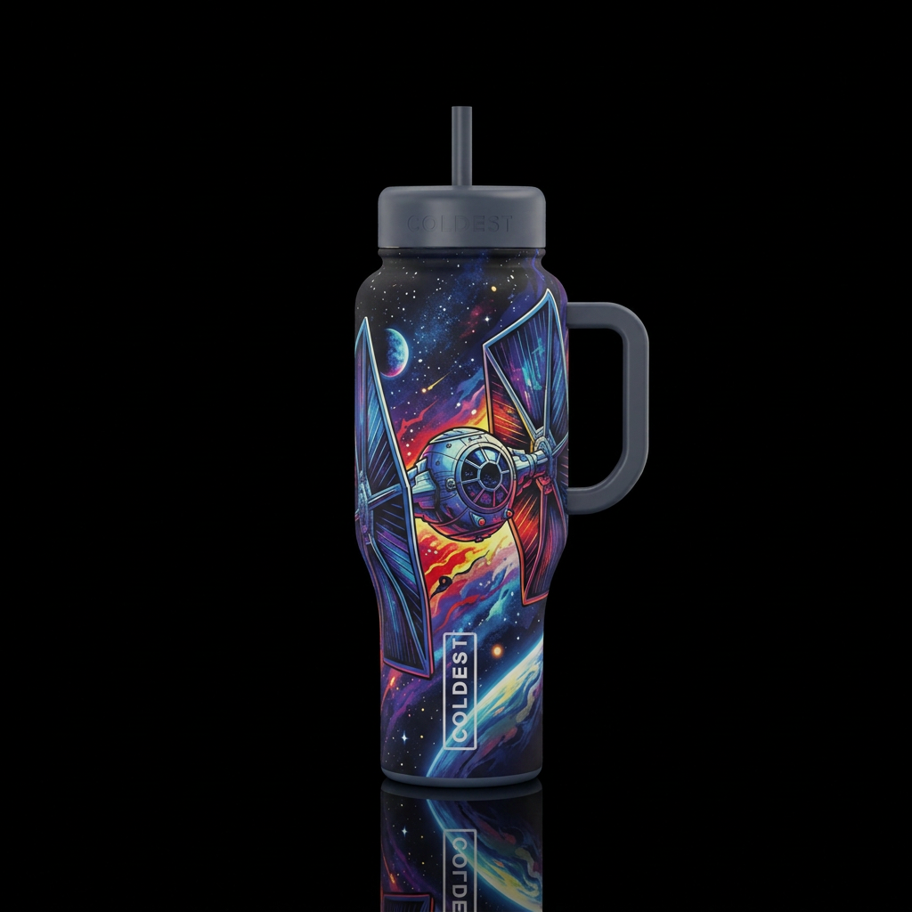 Tie fighter water bottle design