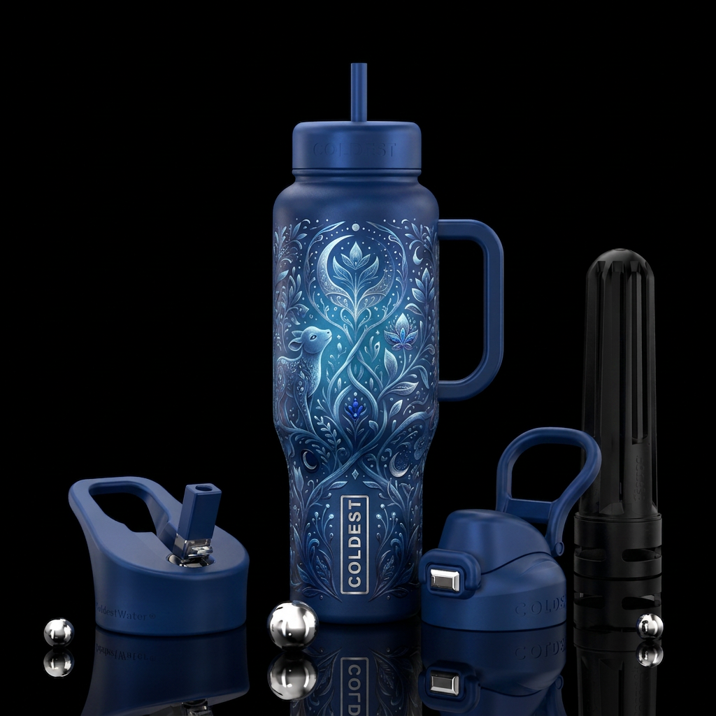 Moonlight gardens of life water bottle design
