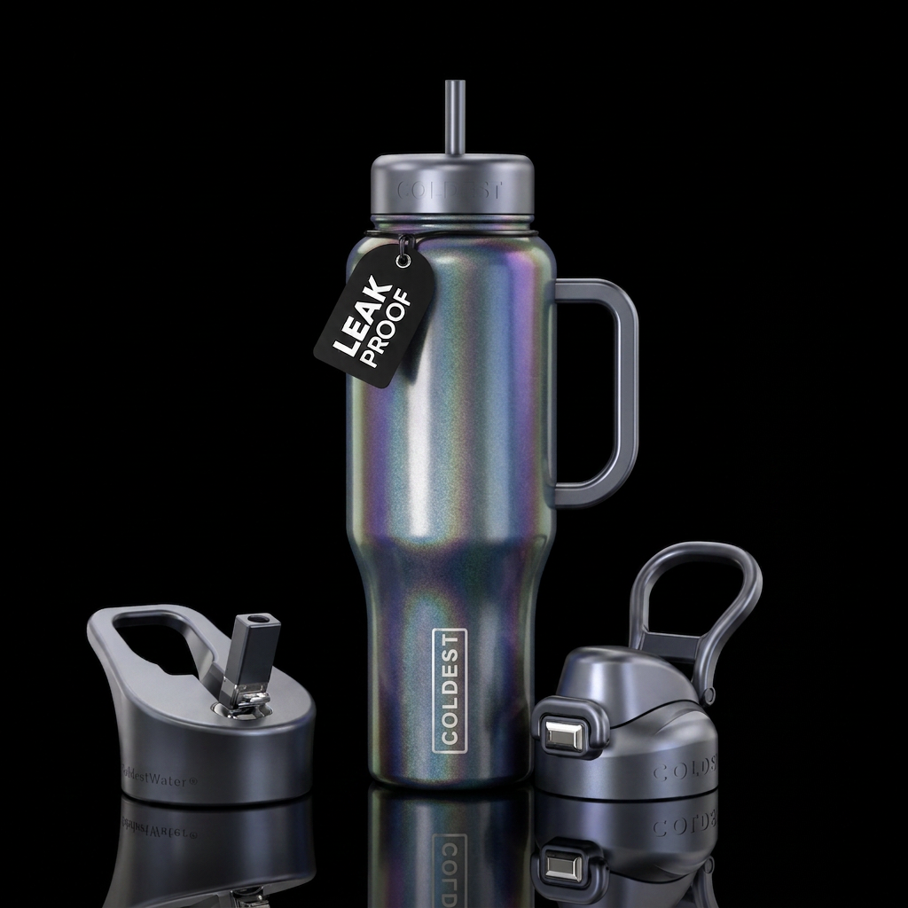 Moonlight chameleon water bottle design