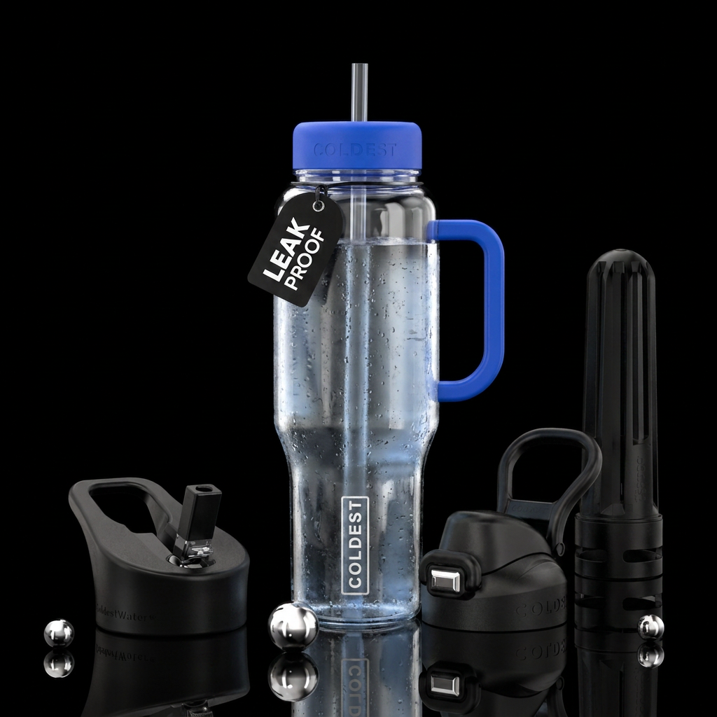 Clear transparent water bottle design