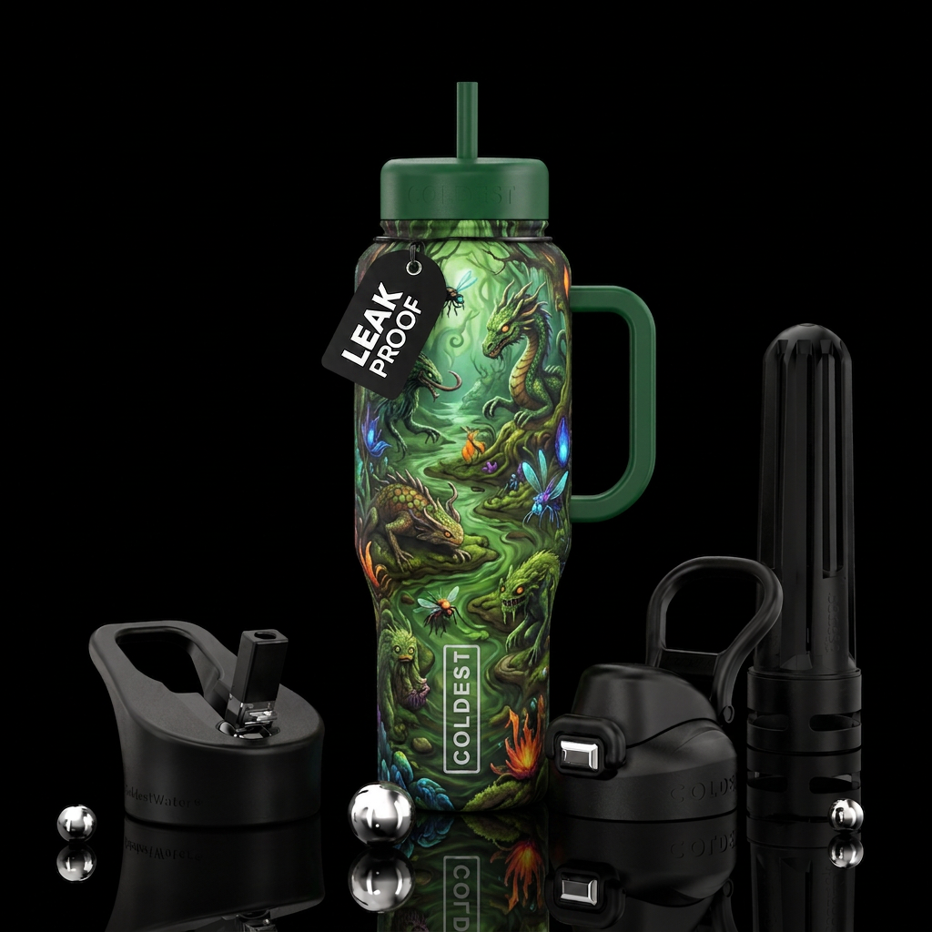 Swampness monster water bottle design