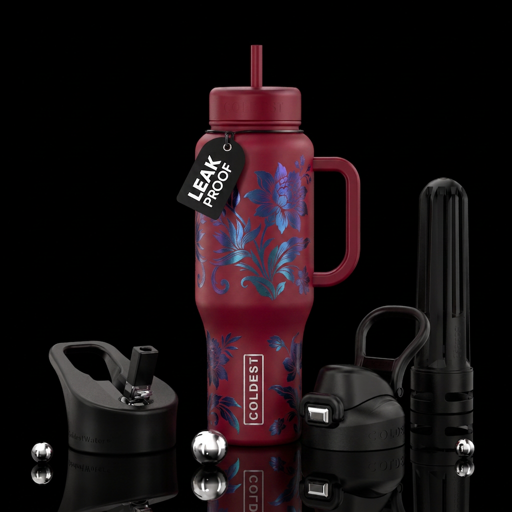 Color changing floral design water bottle design