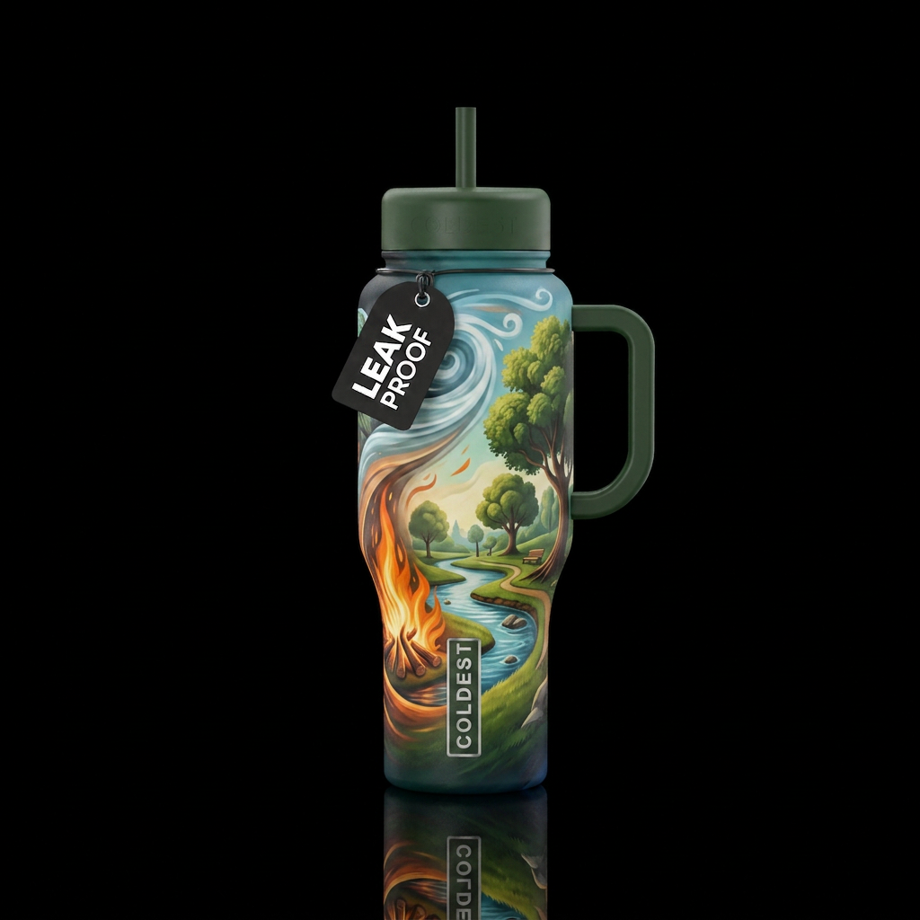 Earth fire wind water park water bottle design