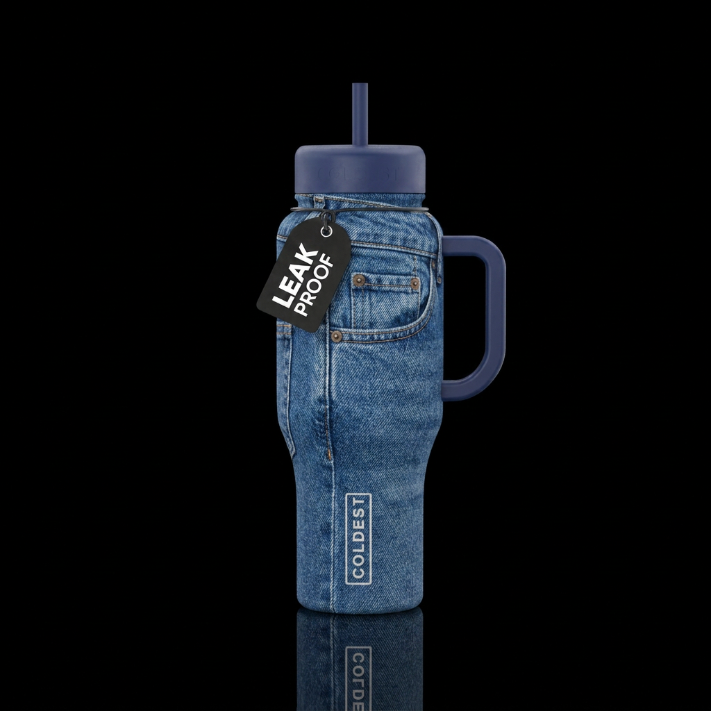 Joredash Jean fabric water bottle design