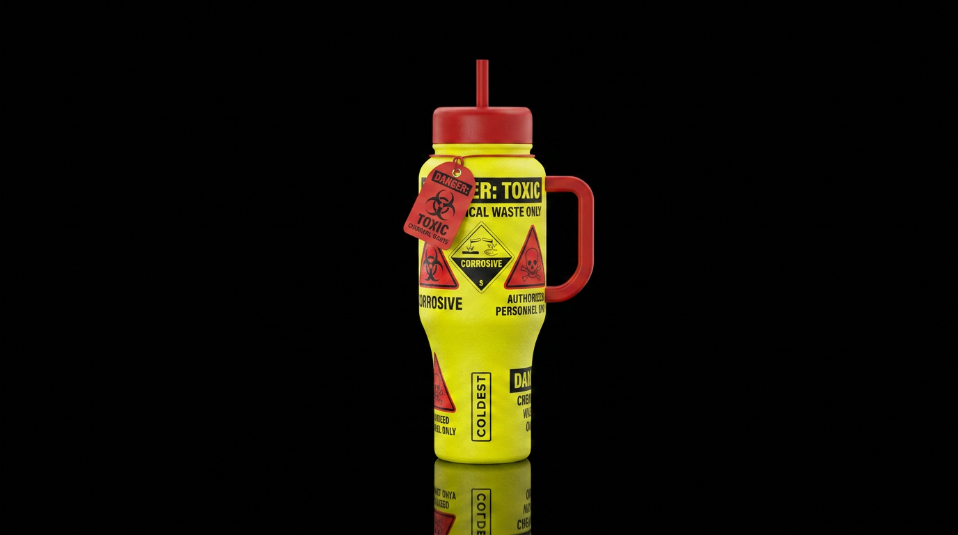 Toxic chemical waste danger water bottle design