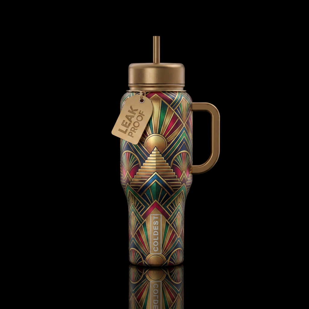 Art deco water bottle design