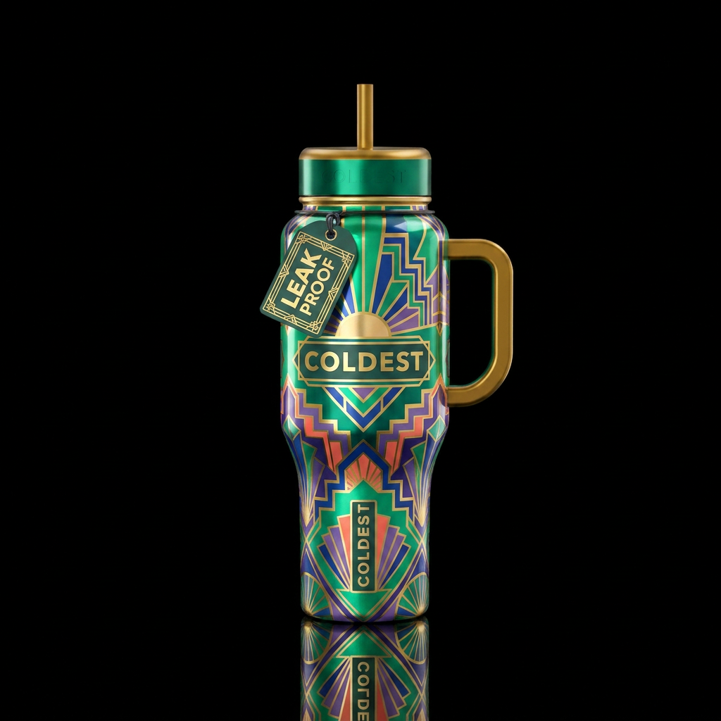 Art deco water bottle design