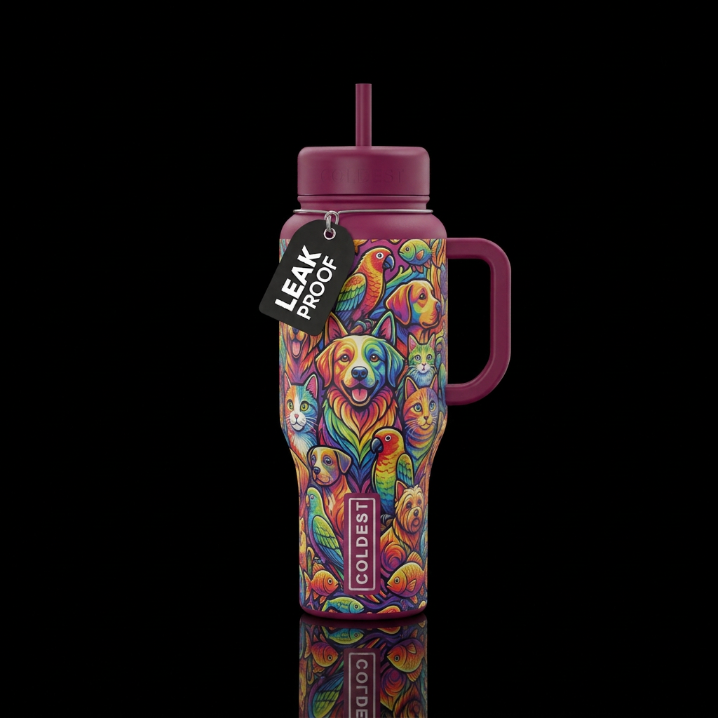 Rainbow pet water bottle design