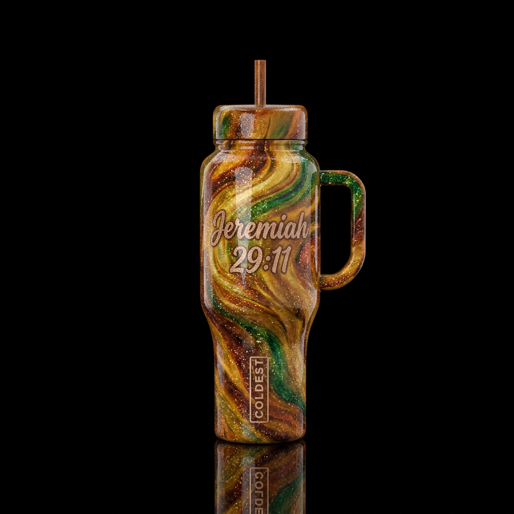 Jeremiah 29:11, shiny, sparkly, realism, beautiul,... water bottle design