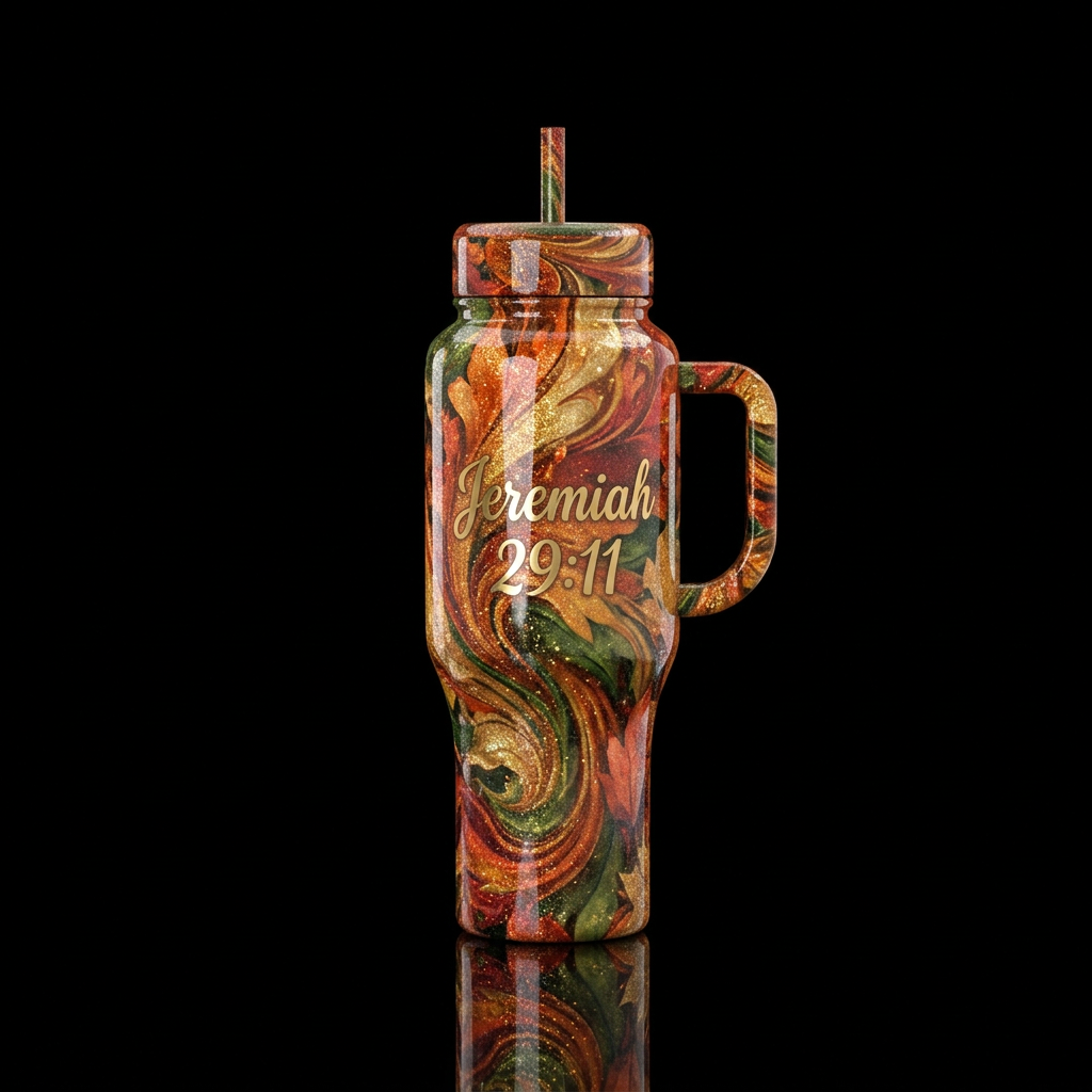 Jeremiah 29:11, shiny, sparkly, realism, beautiul,... water bottle design