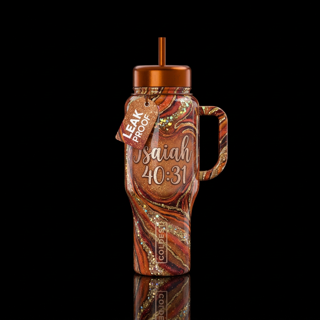 Isaiah 40:31, sparkly, shiny, spiritual, beautiul,... water bottle design