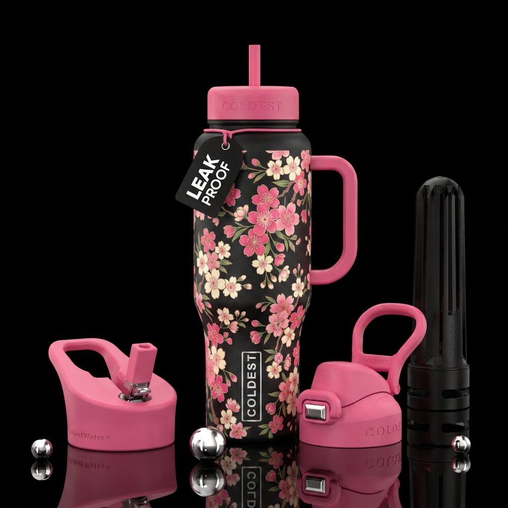 cherry blossom, beautiul, japanese water bottle design