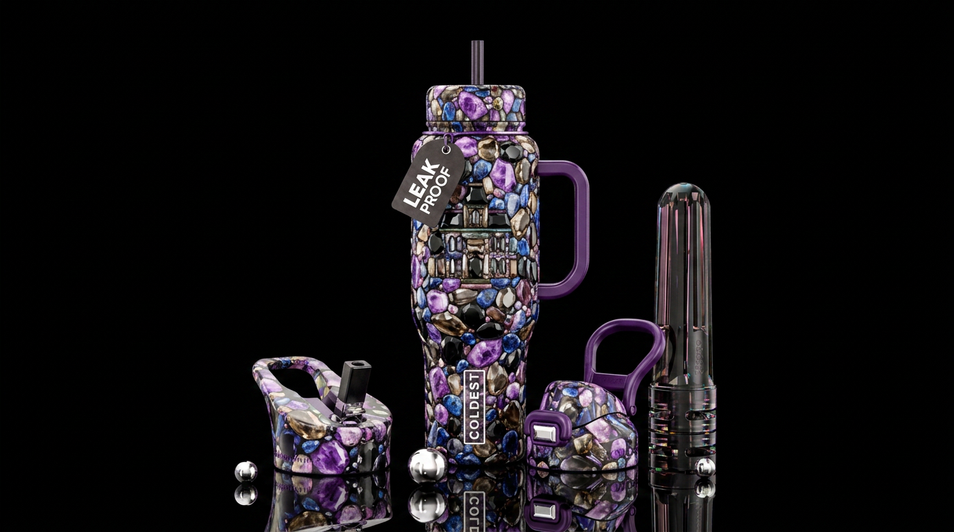 haunted, gemstone water bottle design