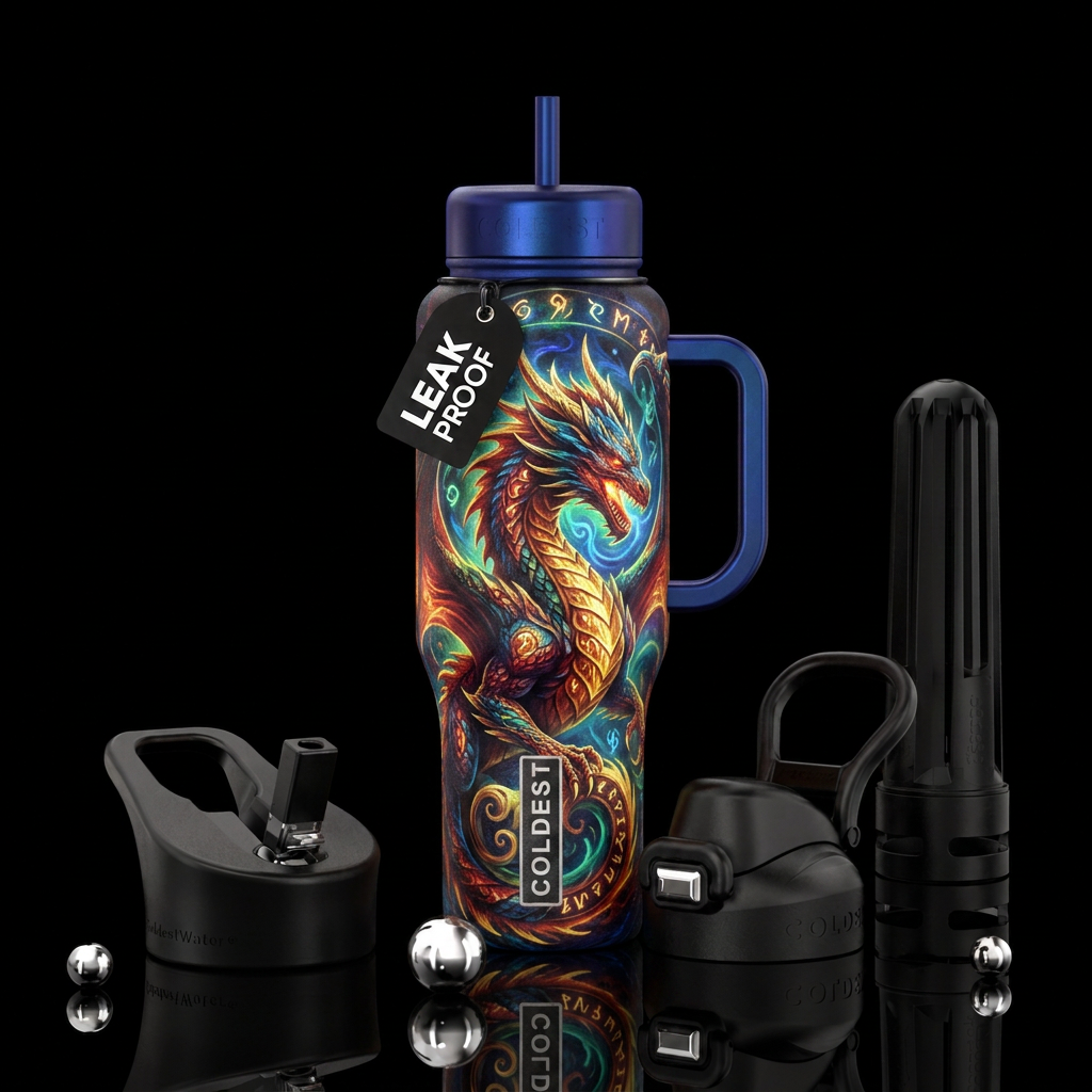 dragon, magic, beautiul water bottle design