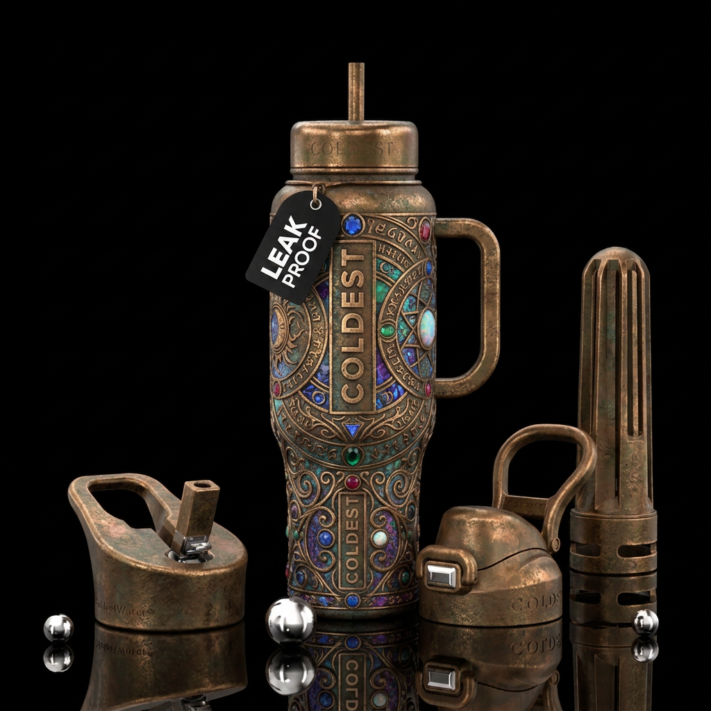 ancient, old, fantasy, magical water bottle design