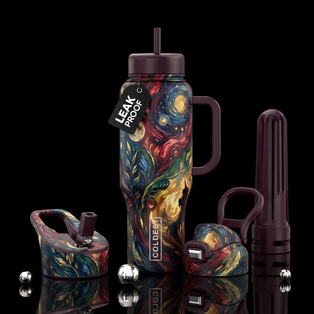 dark mood, painting water bottle design