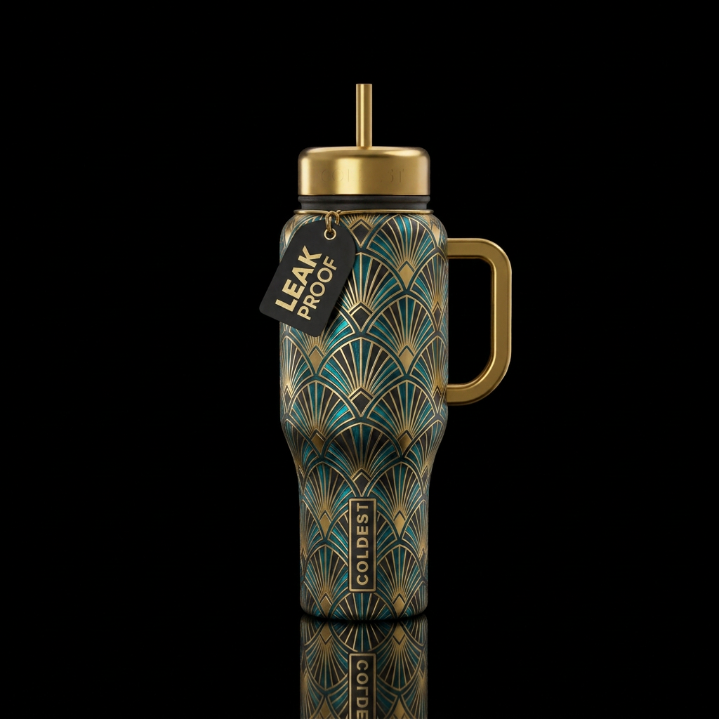 roaring twenties, luxurious water bottle design