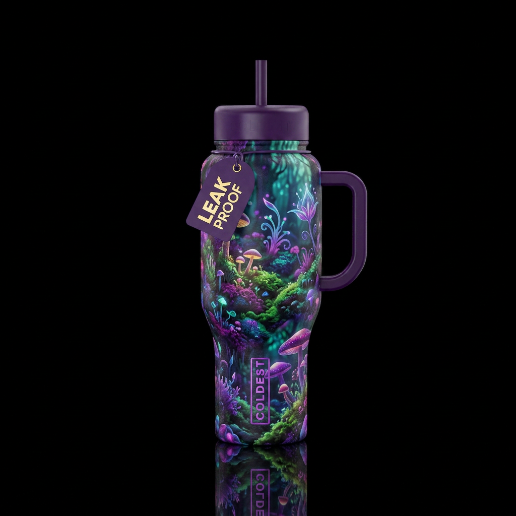 hidden realm, euphoric, magical water bottle design