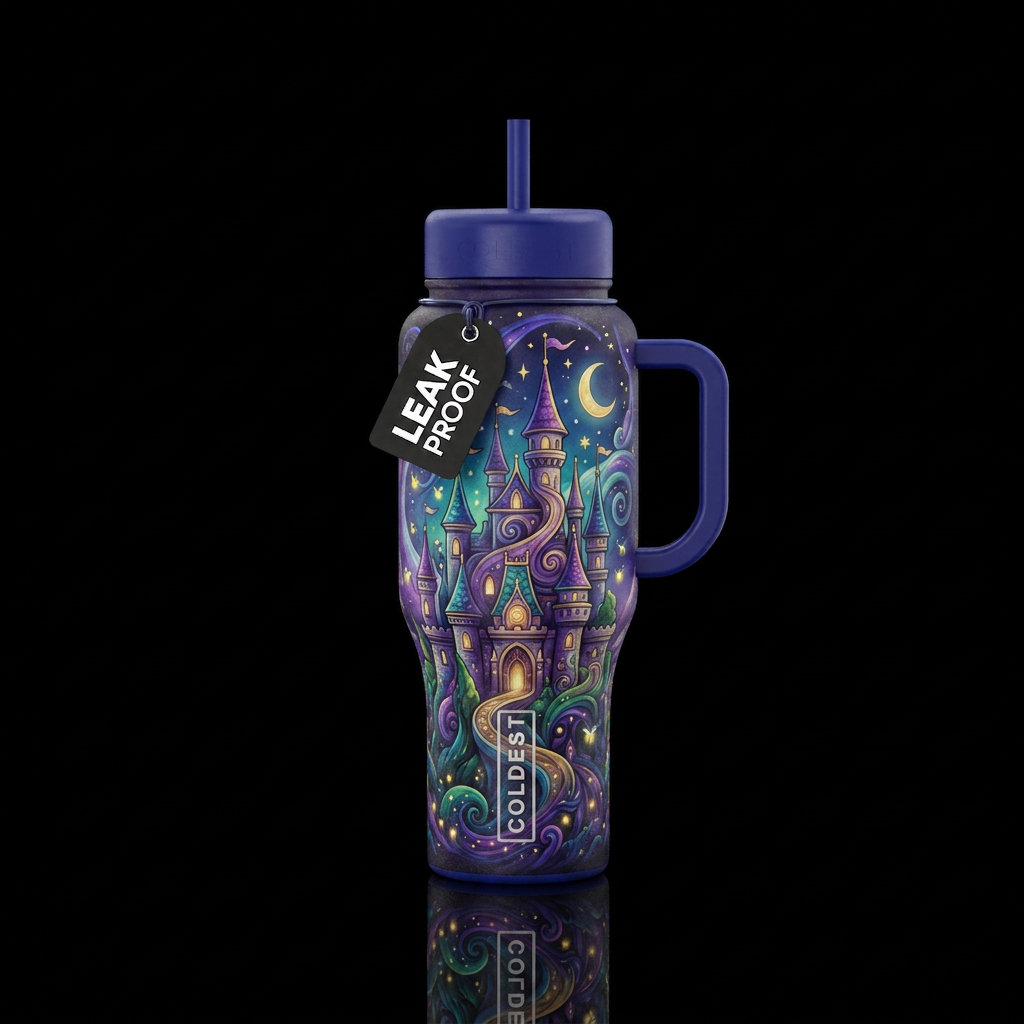 magical, fantasy, whimsical, caste water bottle design