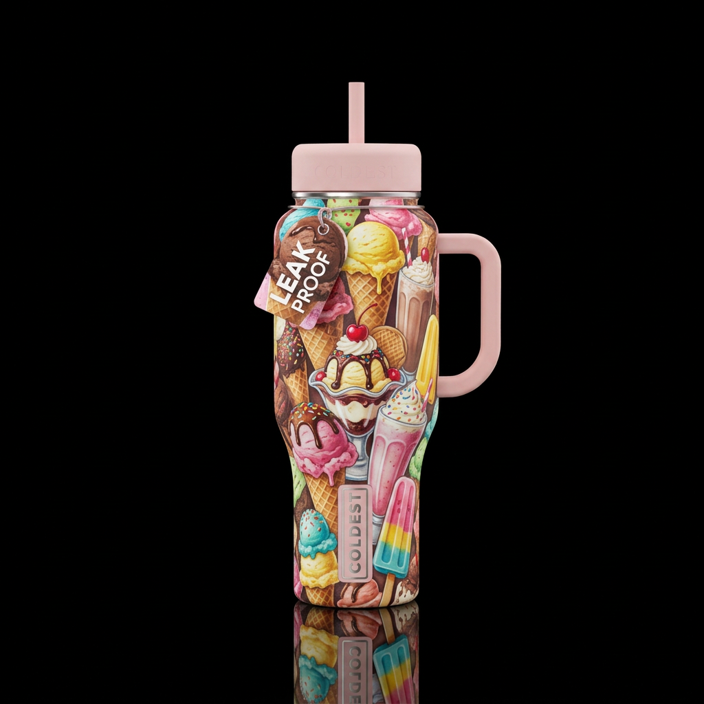 ice cream water bottle design