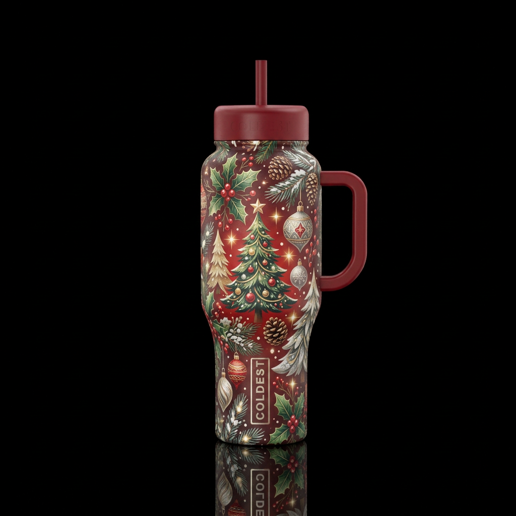 christmas, beautiful water bottle design