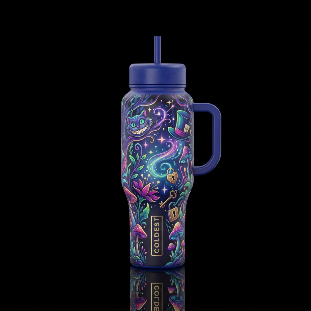 wonderland, magic water bottle design