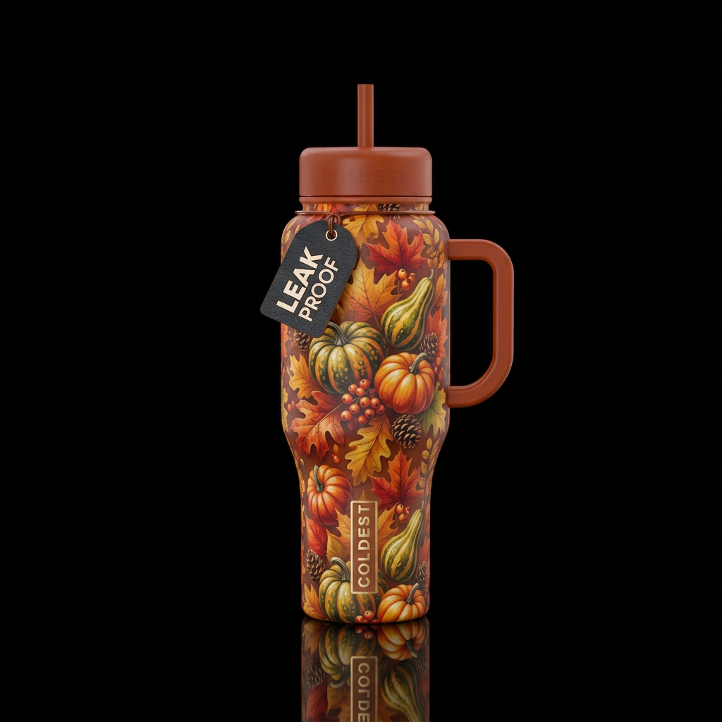 autumn harvest water bottle design