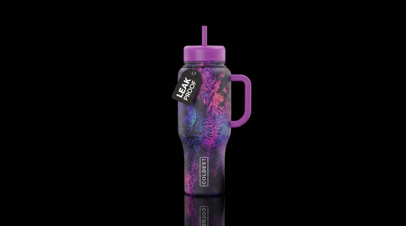 generative, monochrome water bottle design