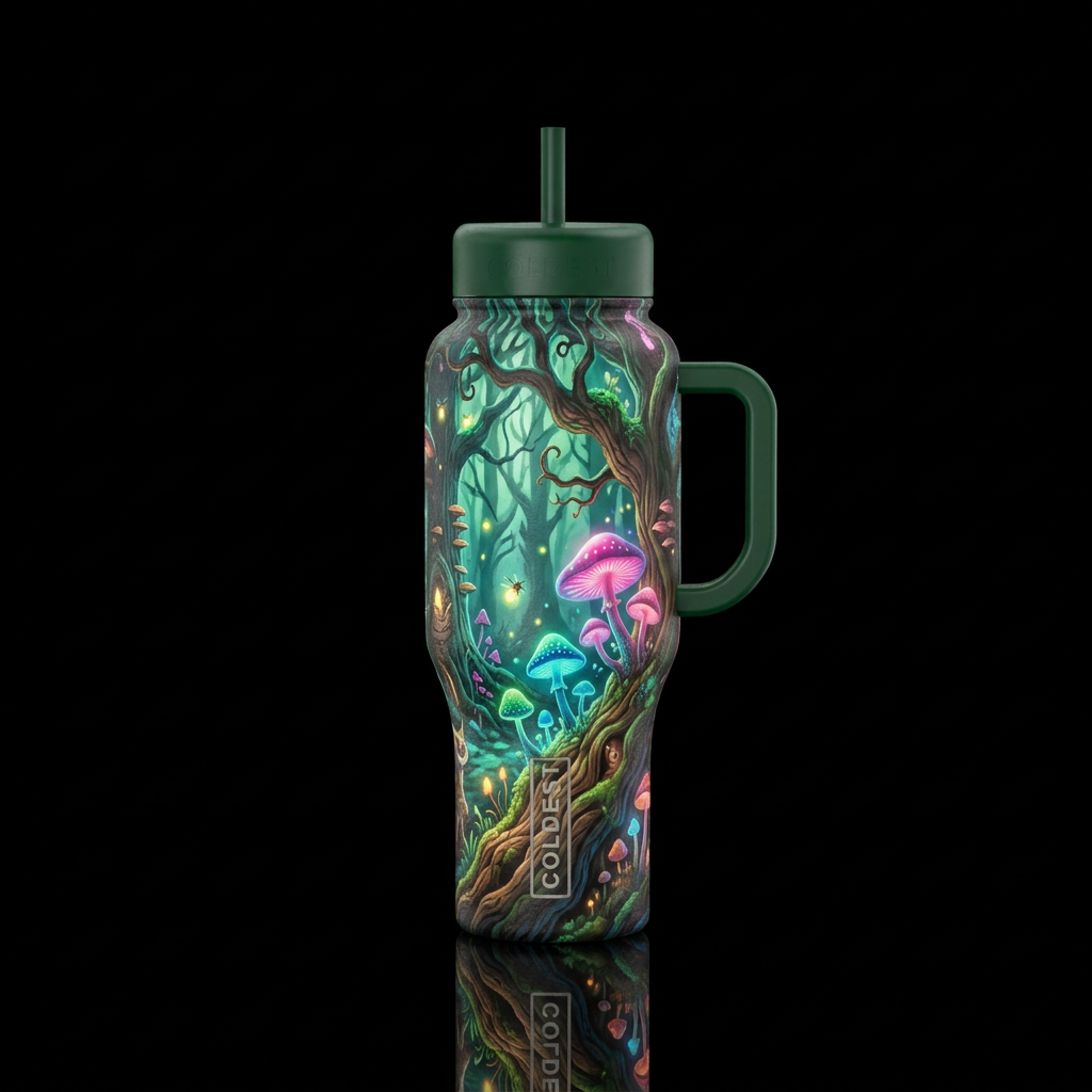 enchanted forest water bottle design