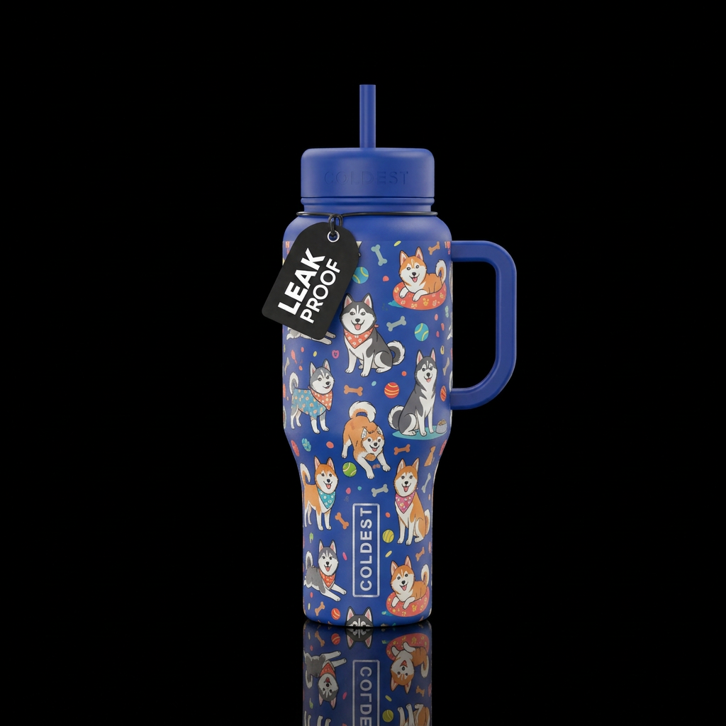 pomsky, dog, fun water bottle design
