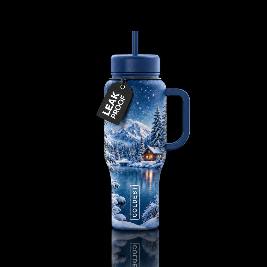 winter wonderland water bottle design