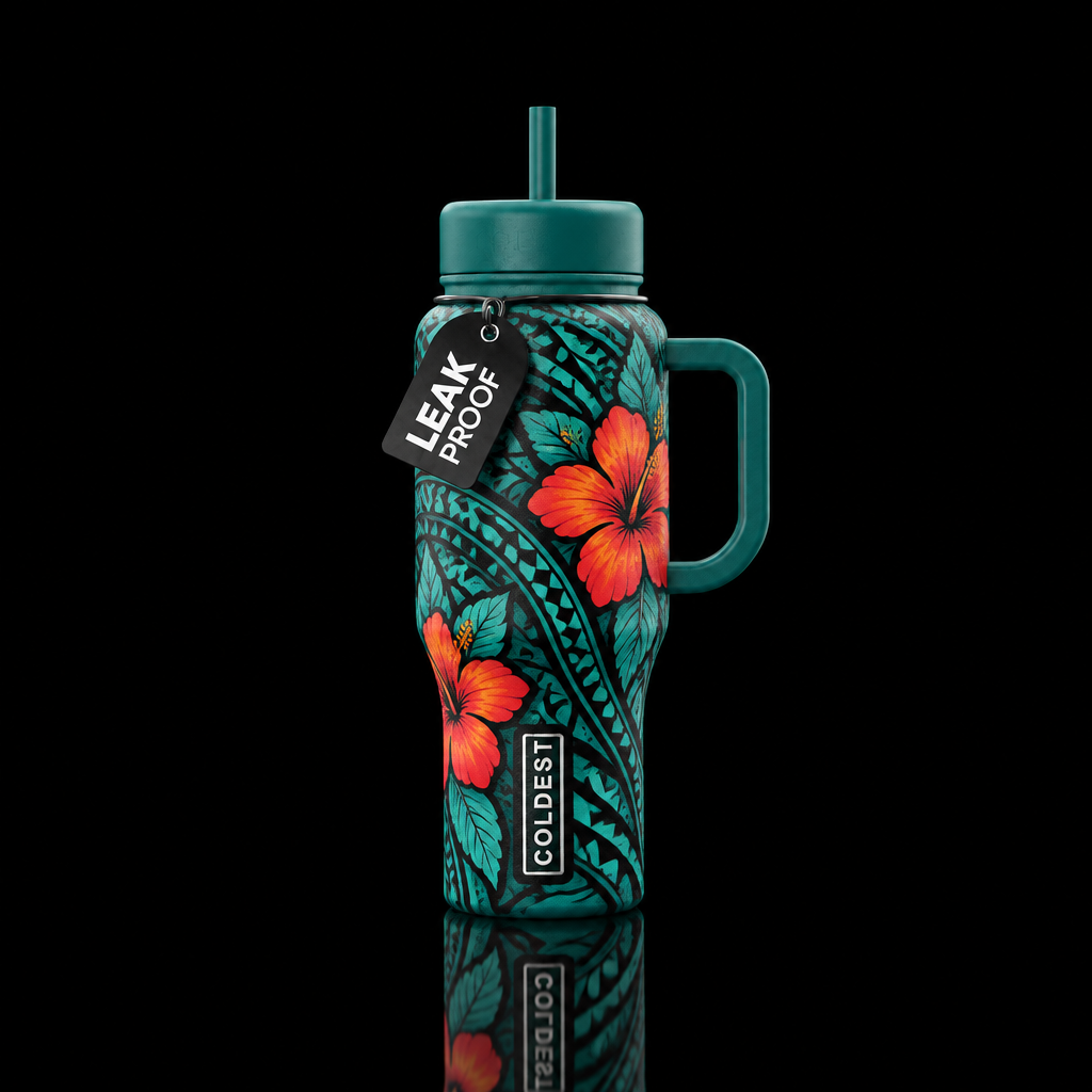 polynesian, beautiul water bottle design