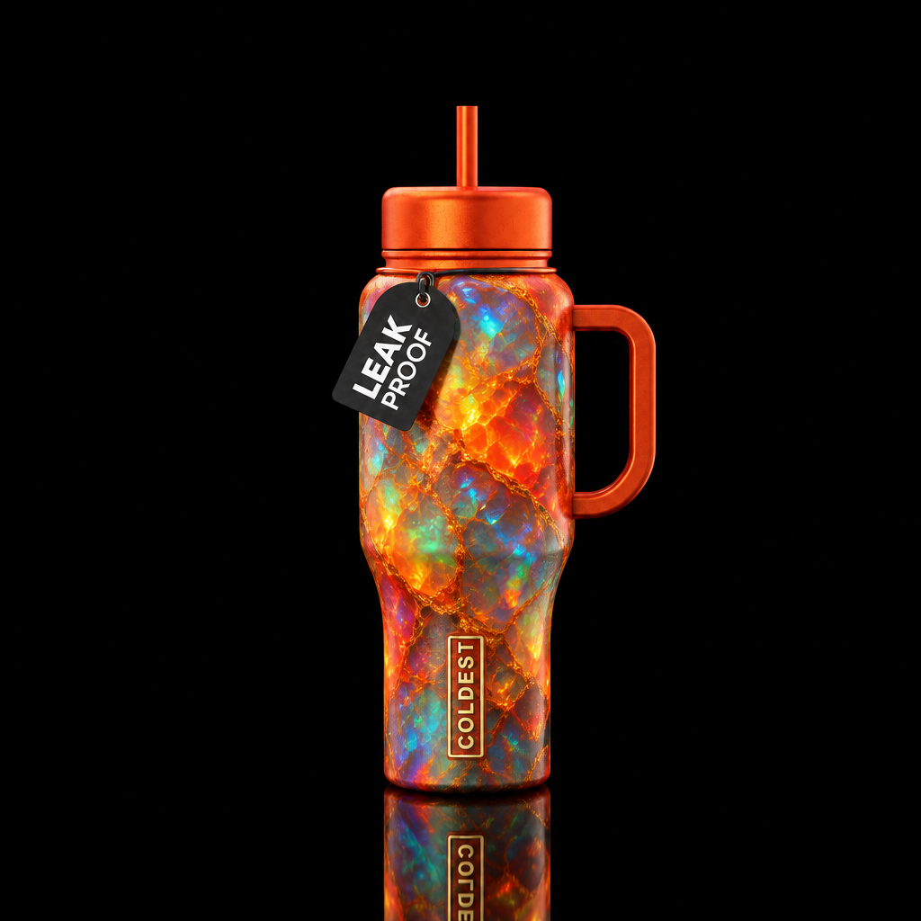 fire opal water bottle design