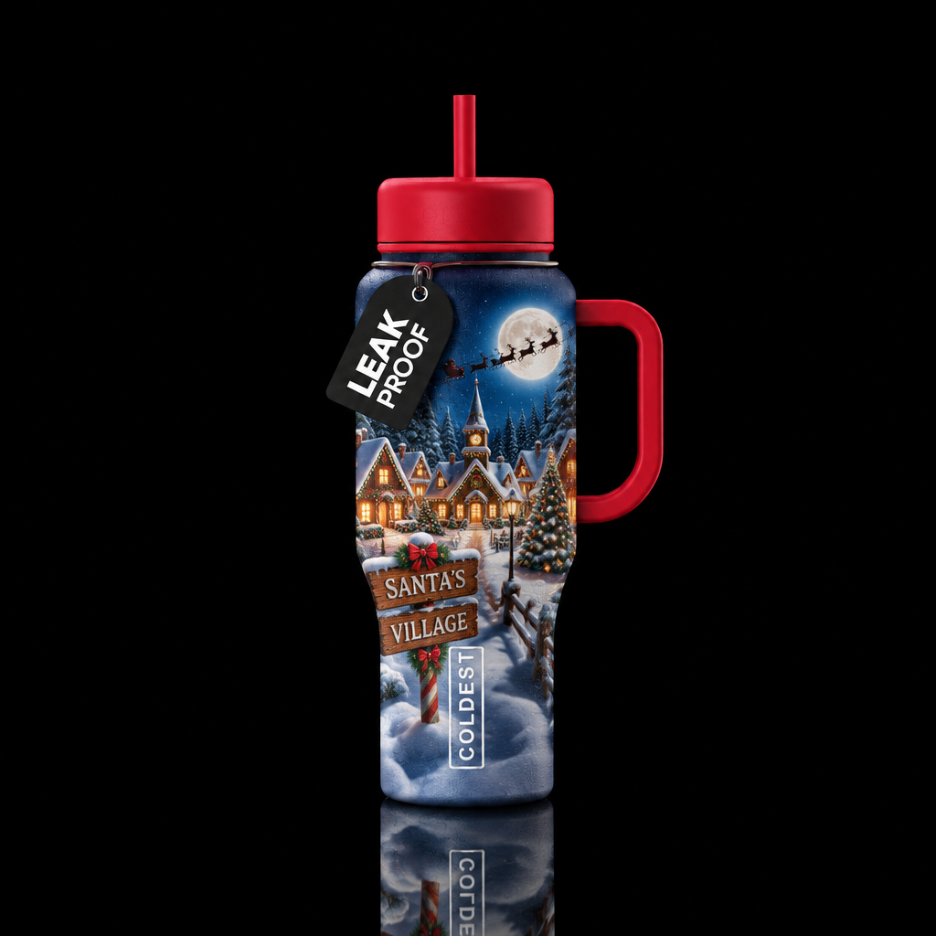 Santa's Village water bottle design