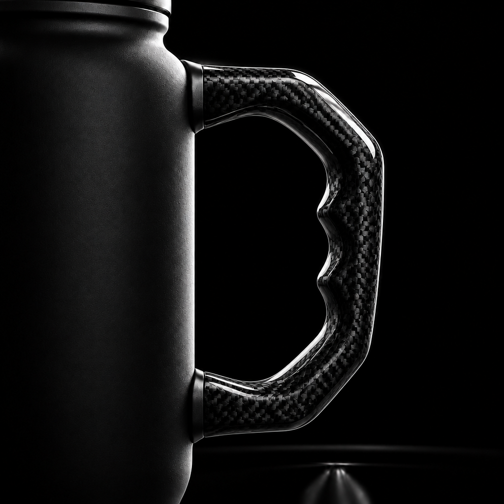 Gloss Black Carbon fiber water bottle design