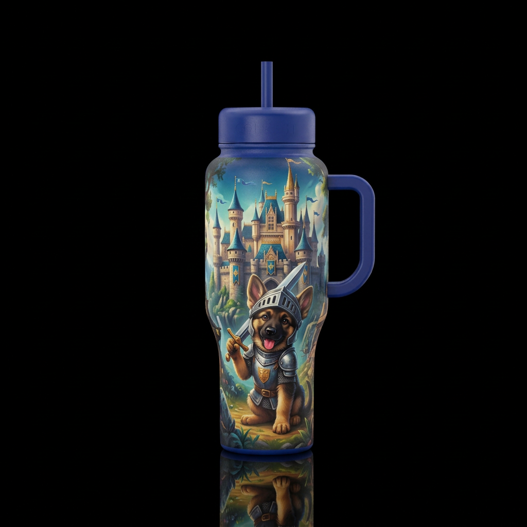 A True Knight water bottle design