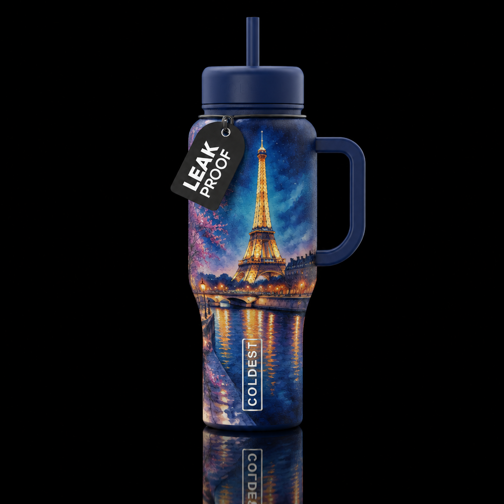 A Night in Paris water bottle design